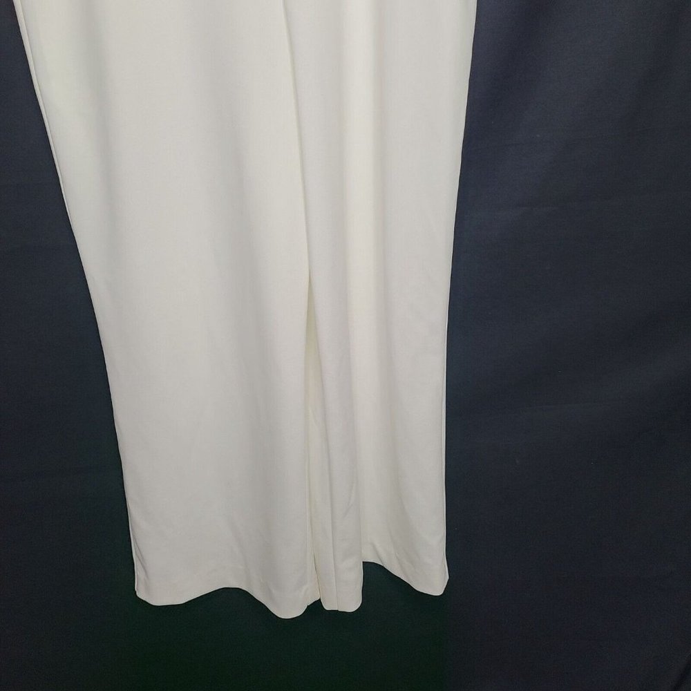 Adrianna Papell Womens Jumpsuit Size 14 Crew Neck Sleeveless Keyhole Back Crepe - Picture 4 of 13